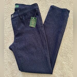 NWT Ralph Lauren Navy Patterned Skinny Jeans, size 6.